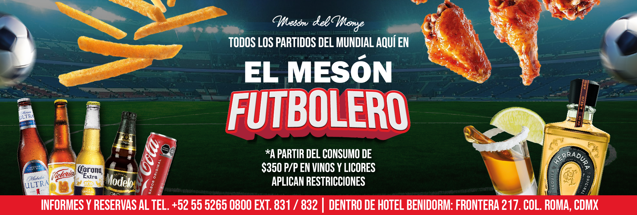 Restaurante para ver los partidos del mundial en la Roma CDMX