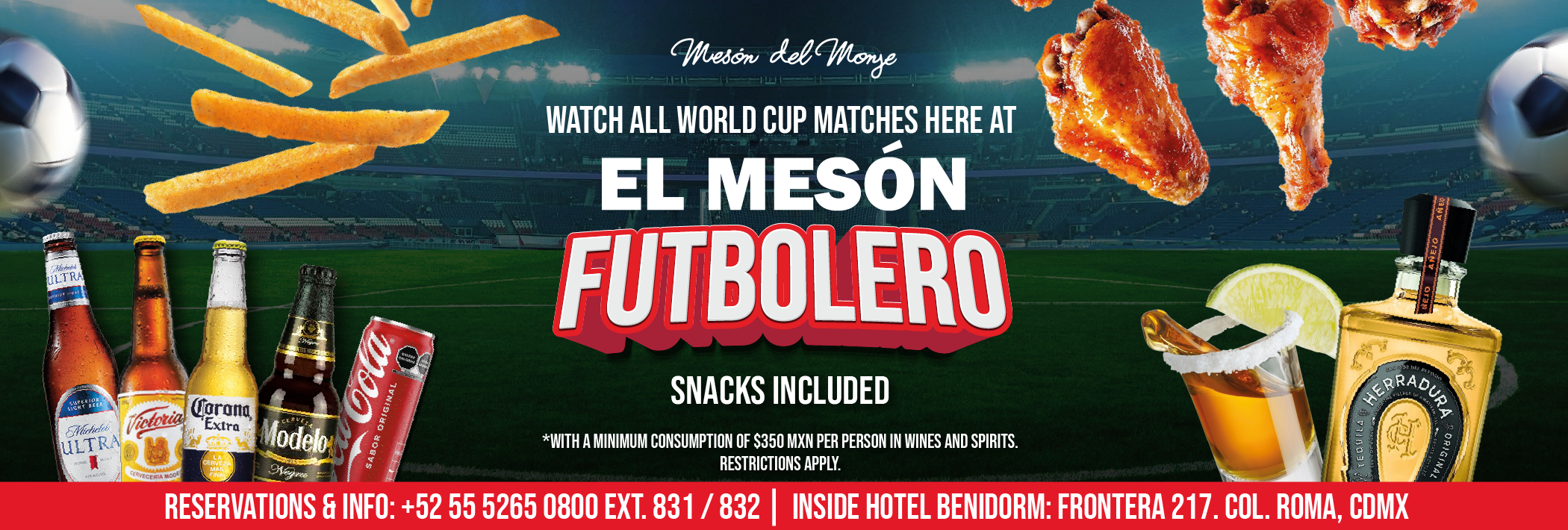 Restaurante para ver los partidos del mundial en la Roma CDMX
