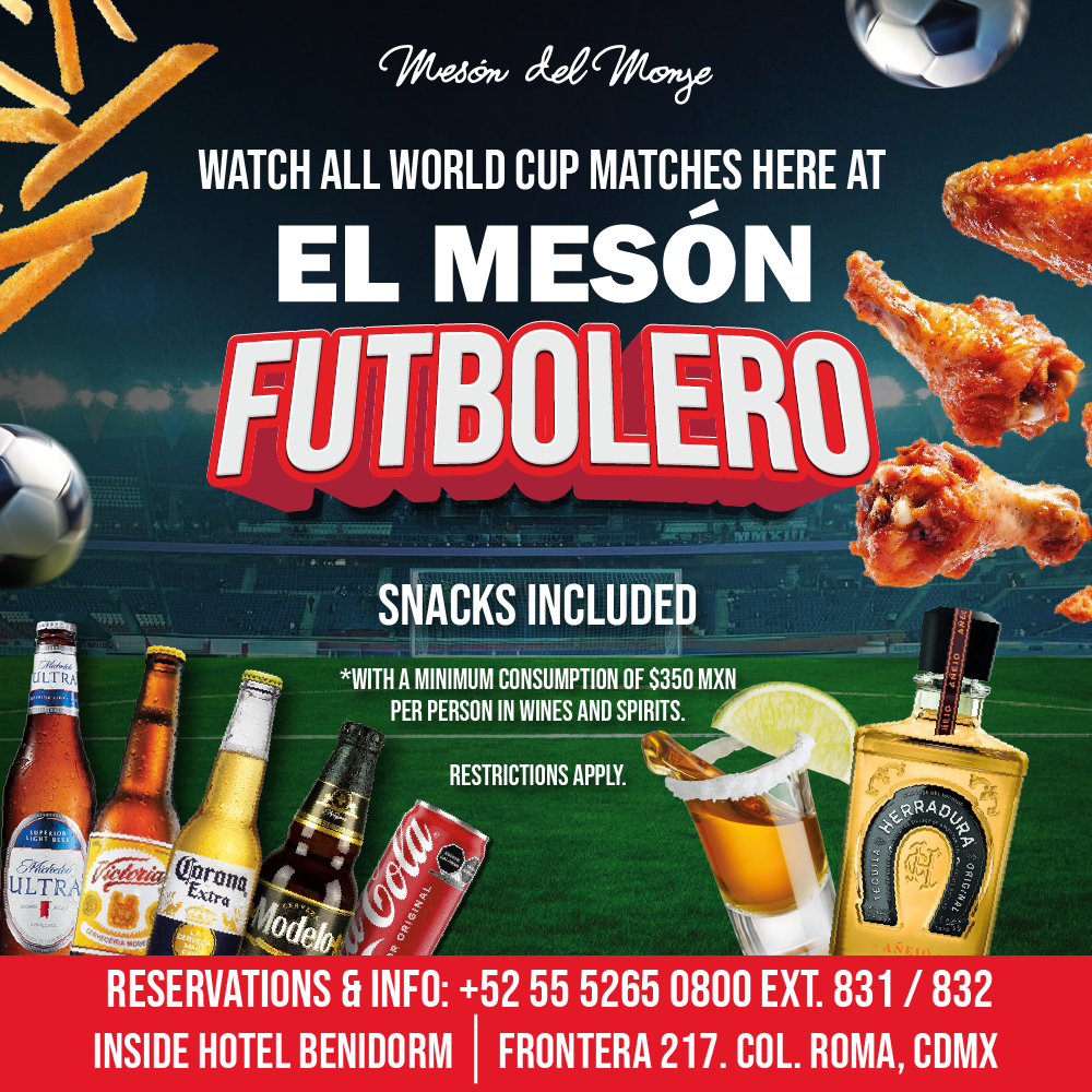 Restaurante para ver los partidos del mundial en la Roma CDMX